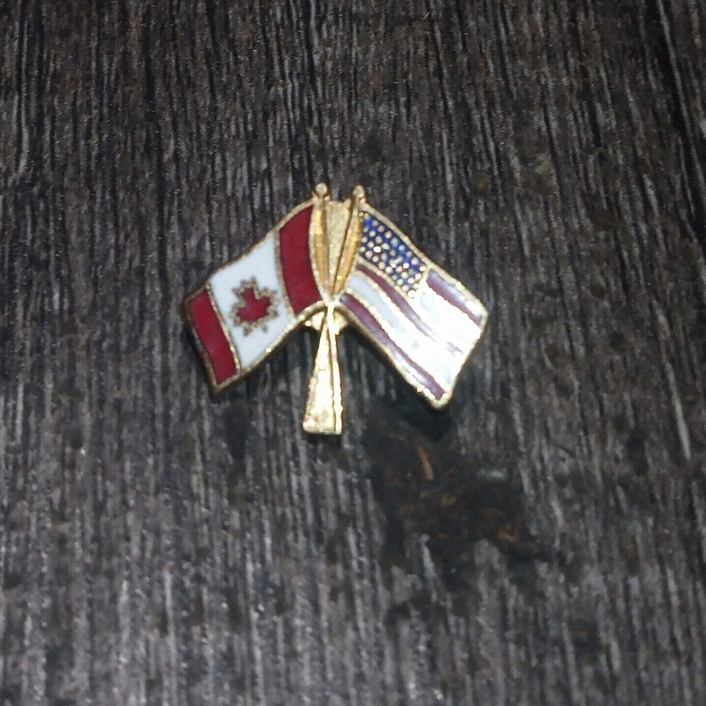 USA Canada Flags Duo Pin